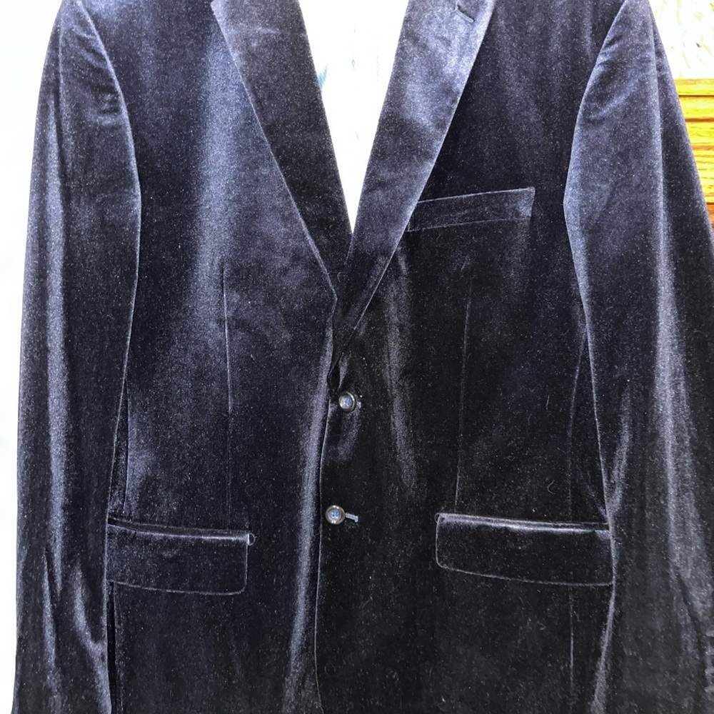 Luxurious Vinci philosophy velvet Sport Coat in Deep navy blue